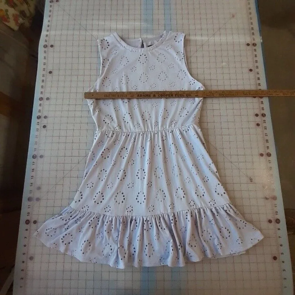 As U Wish Dress Womens XL Lavender Eyelet‎ Babydoll Style Mini Ruffle Hem